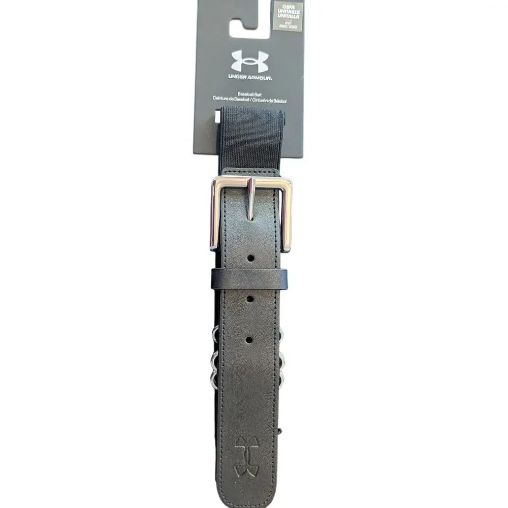 Under Armour Men's Baseball Belt Black OSFA Adjustable to 42 NWT
